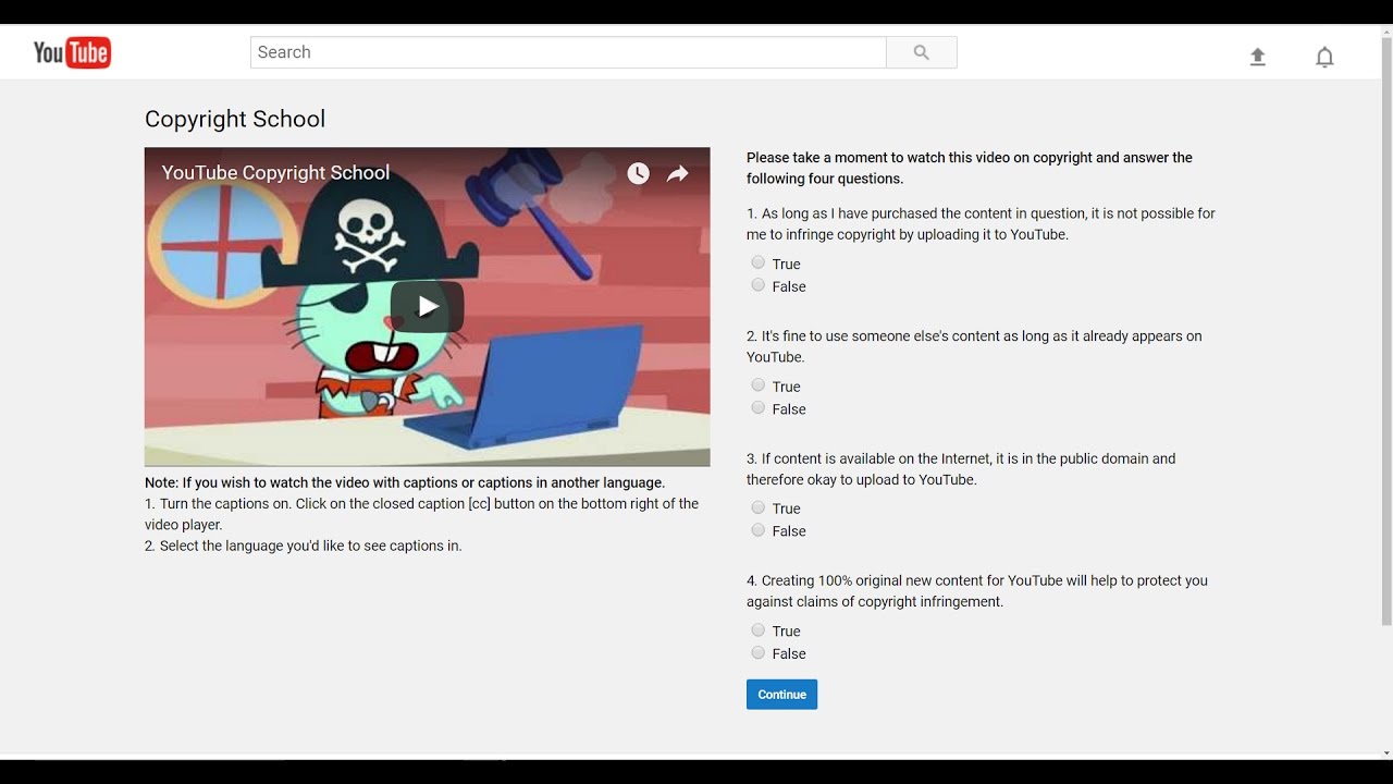 youtube copyright school question