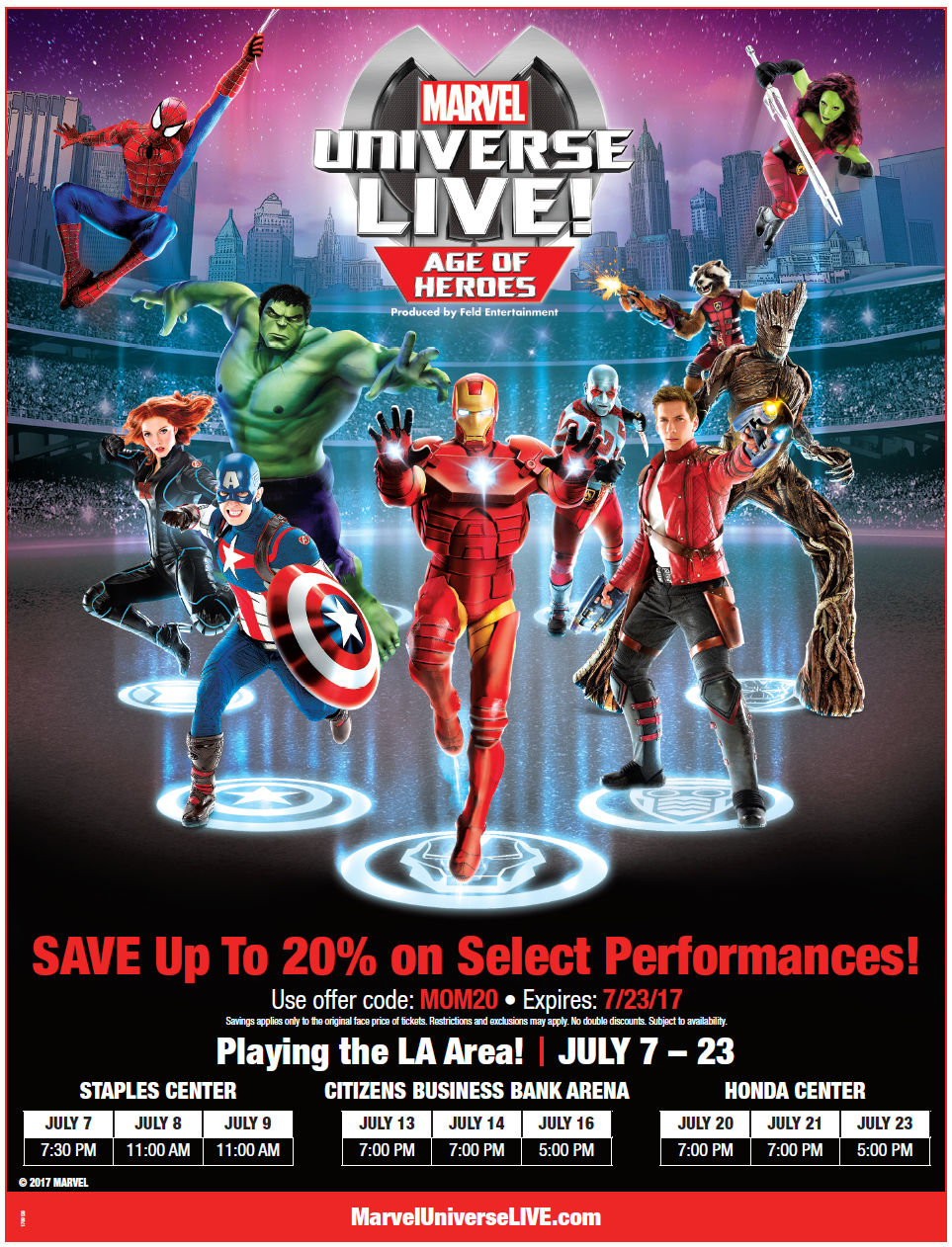 SoCal Blog: MARVEL UNIVERSE LIVE! AGE OF HEROES - TICKET DISCOUNT