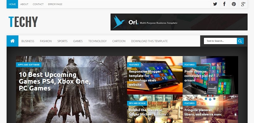 Techy Free Blogger Template