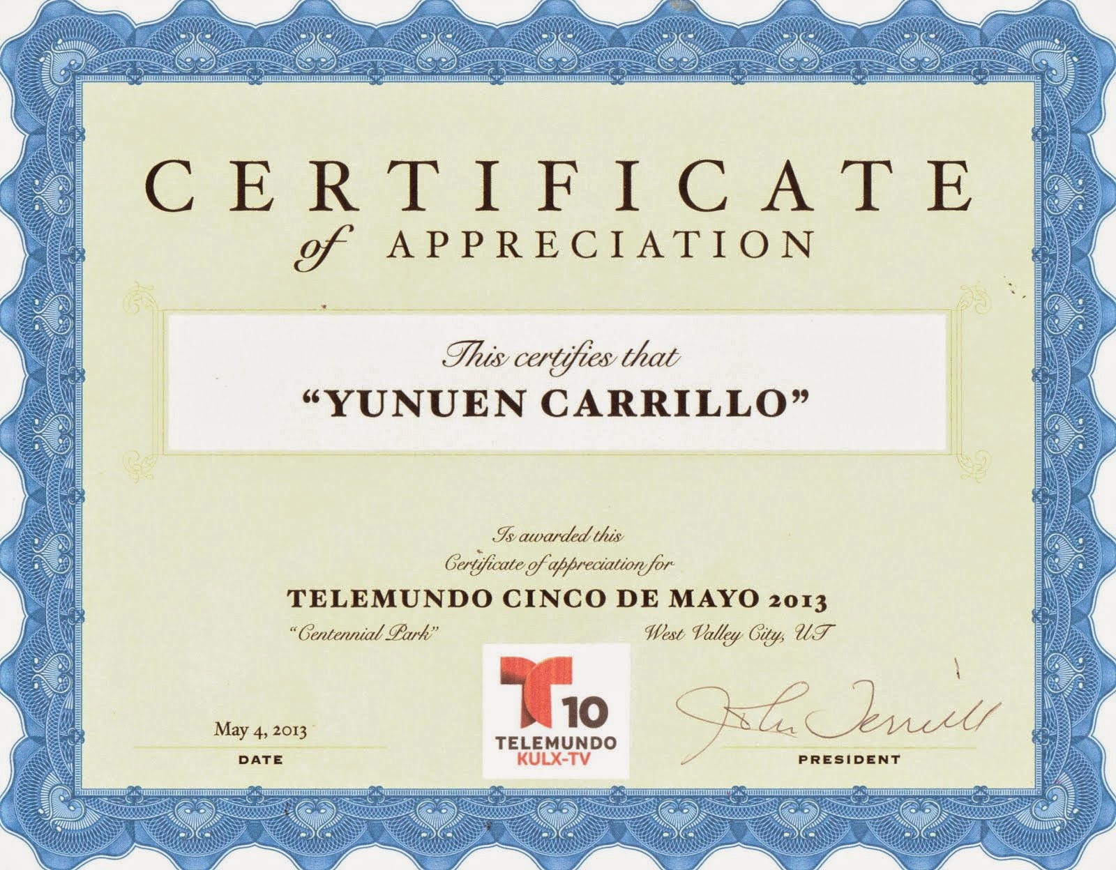 Telemundo Recognition