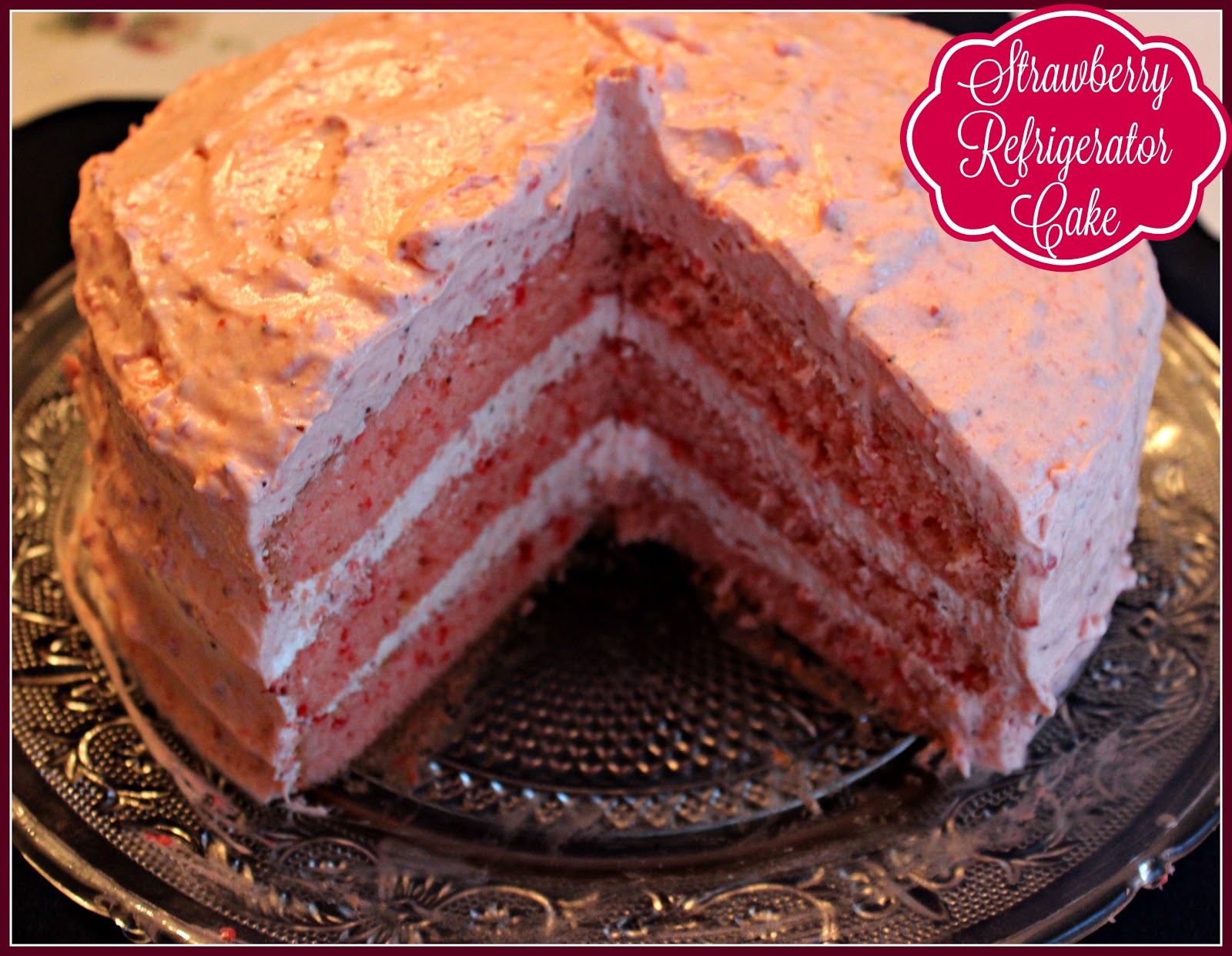 Sweet Tea and Cornbread Strawberry Refrigerator Cake!