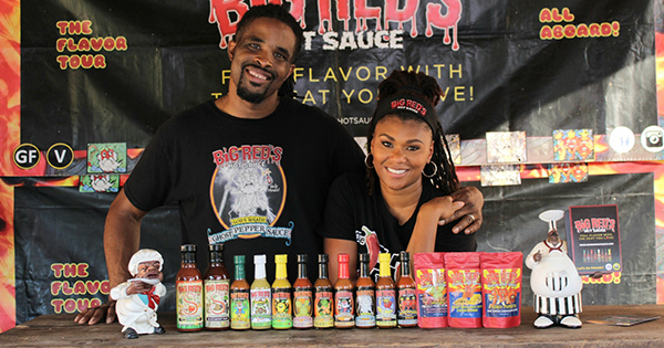 Paul and Tasia Ford, founders of Big Red's Hot Sauce
