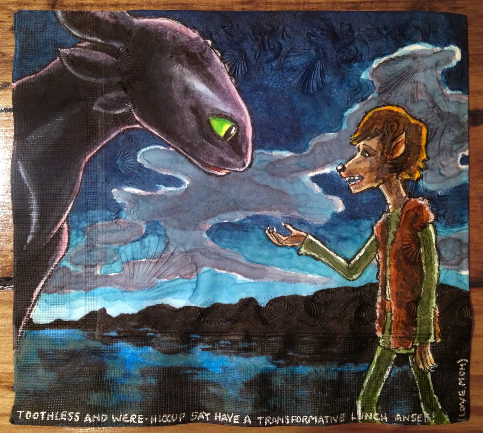 Daily Napkins Toothless With Werewolf Hiccup