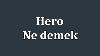 Hero Türkçe Anlamı Nedir