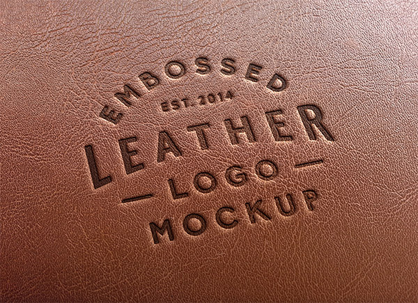 Download Logo Mockup PSD Terbaru Gratis - Leather Stamping Logo Mockup