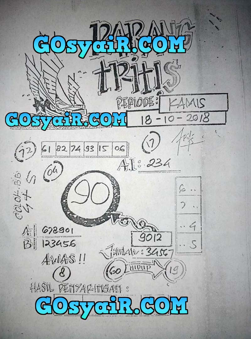 Kode Syair SGP Kamis 18 Oktober 2018 GOsyair SEDIA KODE SYAIR SGP ADA