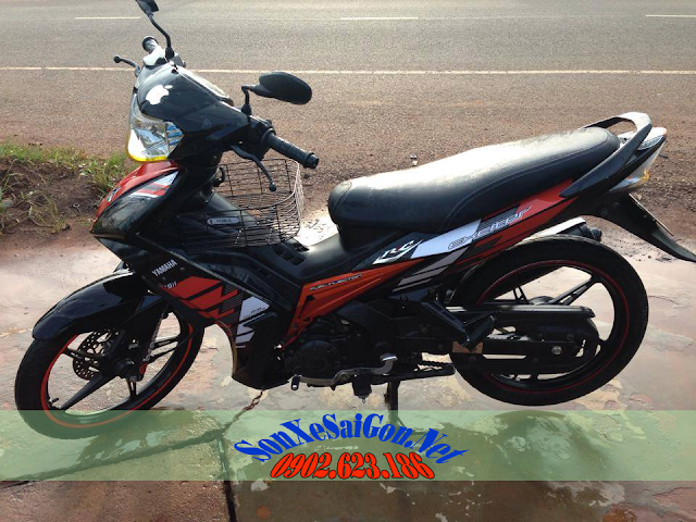 Sơn xe Exciter 2010 màu đỏ cam đen