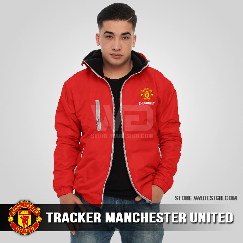 Jaket Tracker Waterproof Manchester United Merah