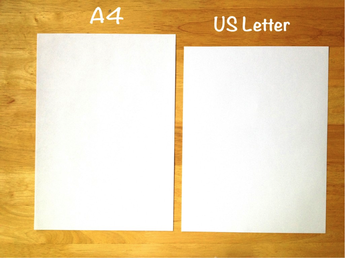 A4 Paper Size Vs Letter