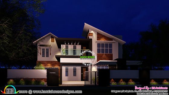 Night view of the elevation Night view of the elevation