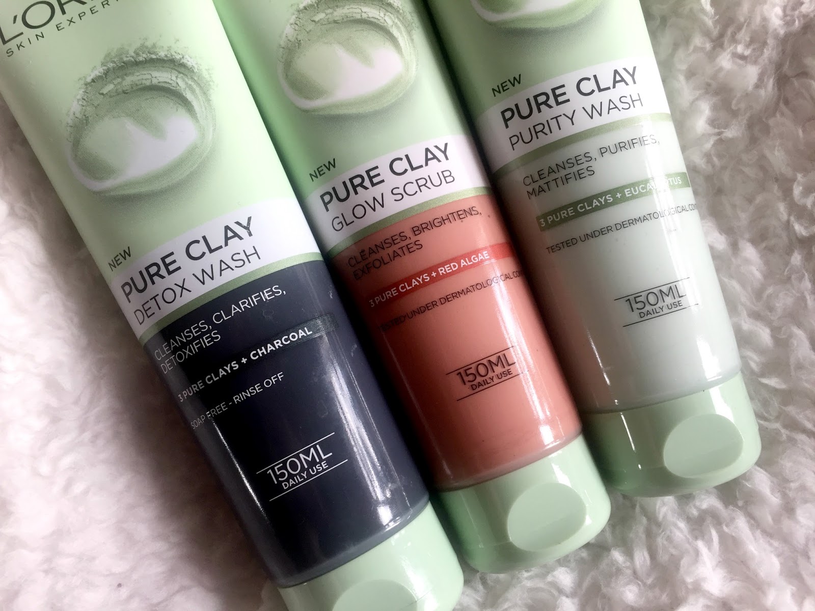 L'Oreal Pure Clay Face Wash Collection The Auras of Life