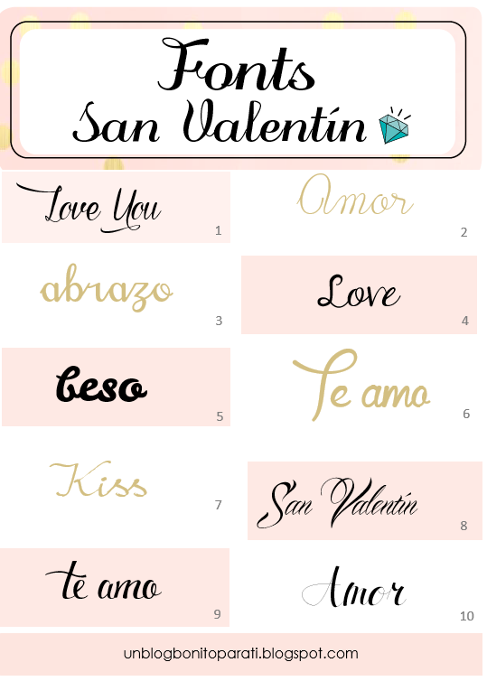 Tipos de letras para San Valentín - Mi diamante azul