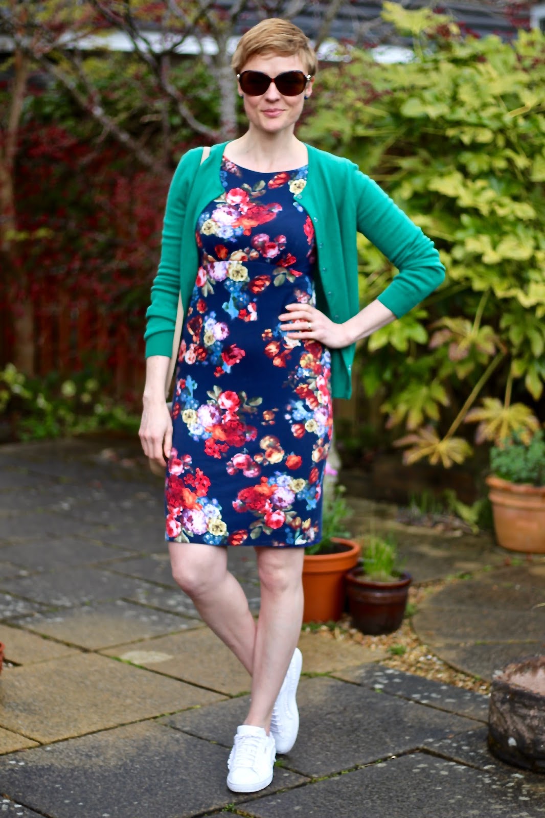 Spring Floral Dress and White Trainers | Fake Fabulous 