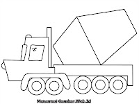 Gambar Mewarnai Mobil Truk Tangki Rebanas Mixer Semen