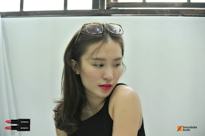 Stepheny Siew the Yesnobabe Blogger with G9Skin First Lipstick and Black Crop Top from Collinstreet.Co