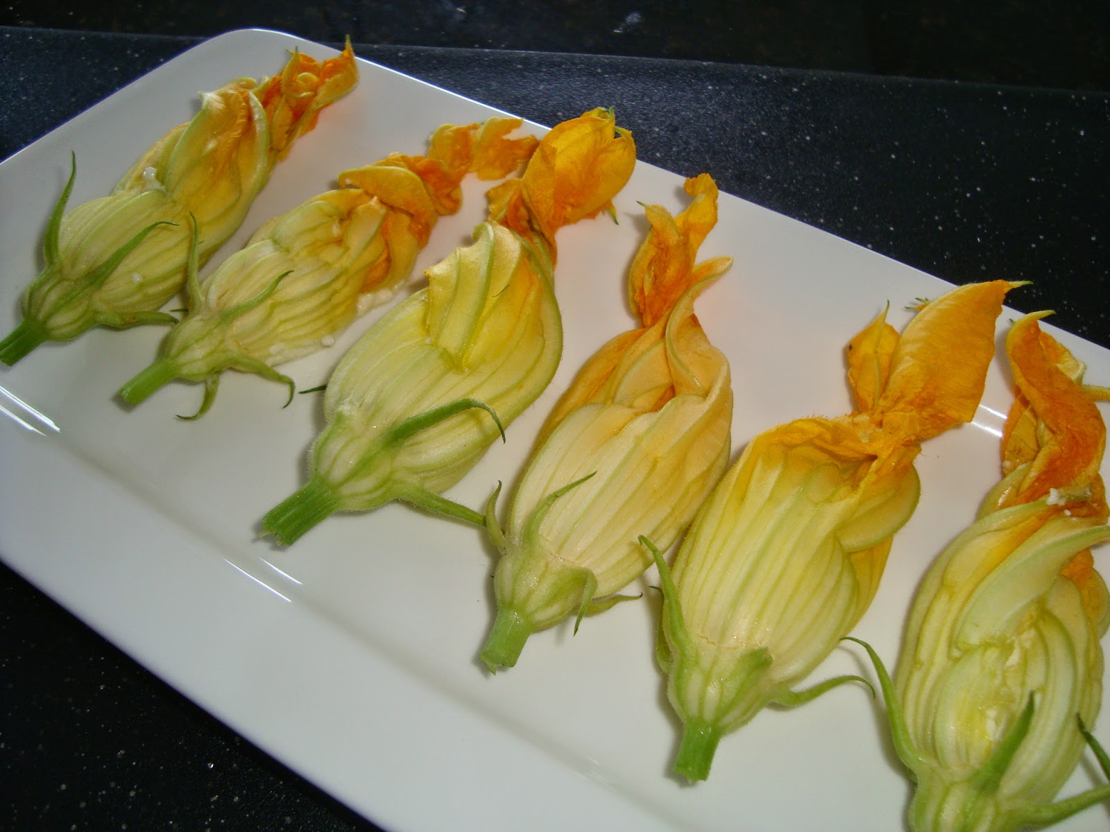 Someone's in the Kitchen Ricotta Stuffed Zucchini Flowers