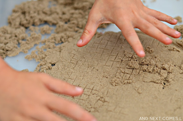 Kinetic sand fine motor sensory activity for kids