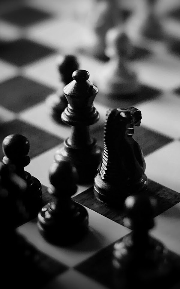 Black And White Chess Board Pieces  Android Best Wallpaper