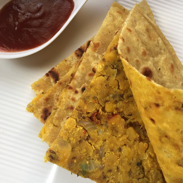 Chana-dal-Paratha-Recipe-Served