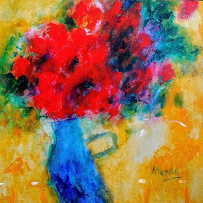 Flowers in the wind series, a painting by Melvis Matos