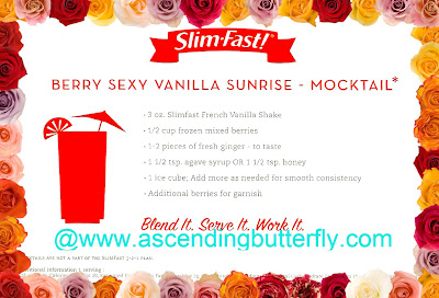 Slim-Fast, Berry Sexy Vanilla Sunrise, Mocktail, Recipe