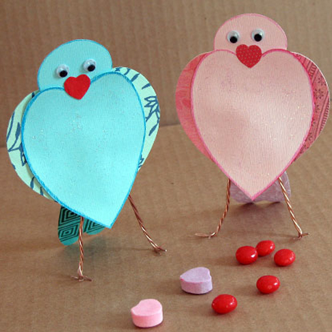 Craft Ideas Kindergarten on Love Birds Heart V Day Valentines Craft Craft Preschool Kids Childen