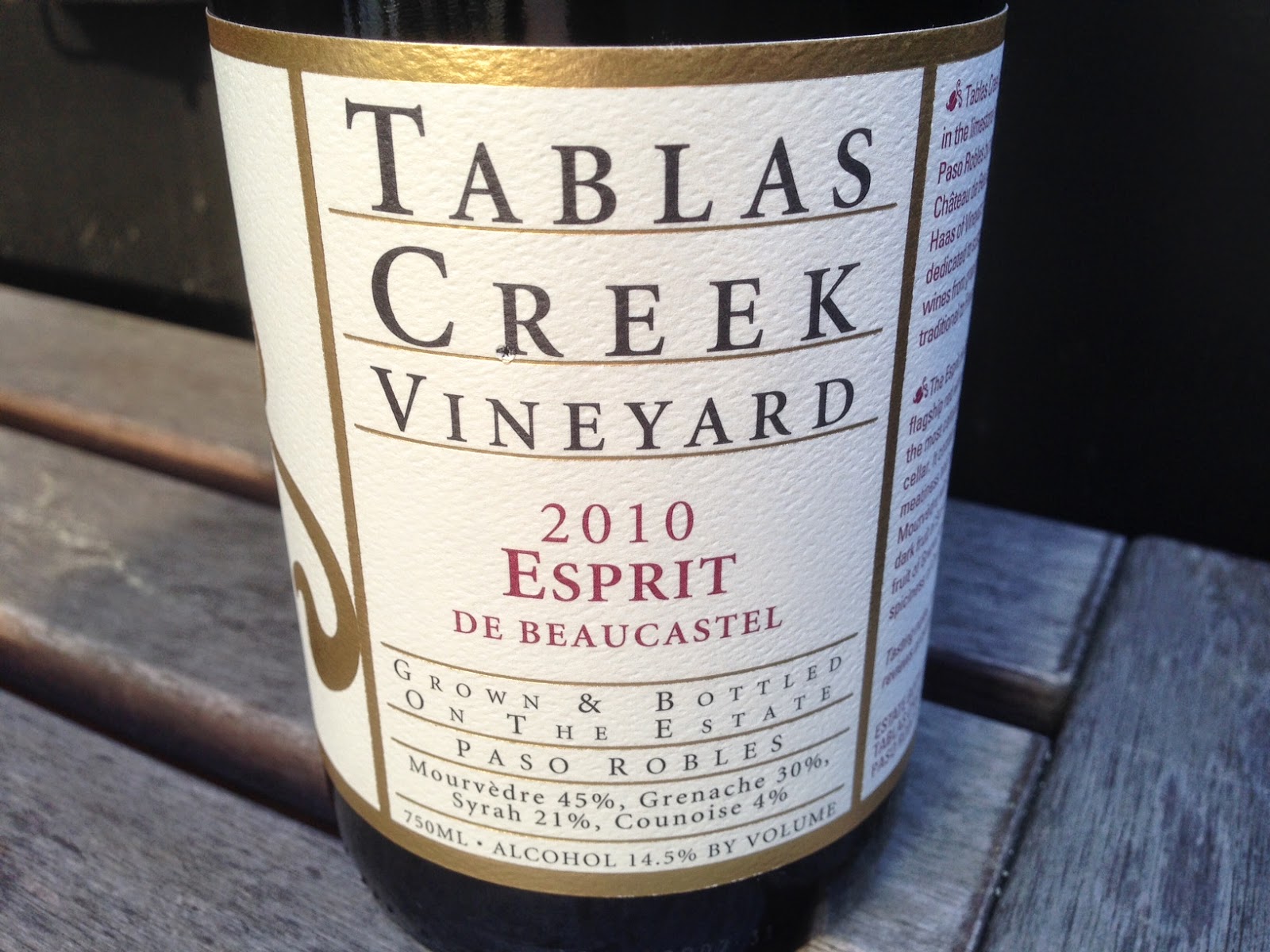 Le Francophile 2010 Tablas Creek Esprit de Beaucastel