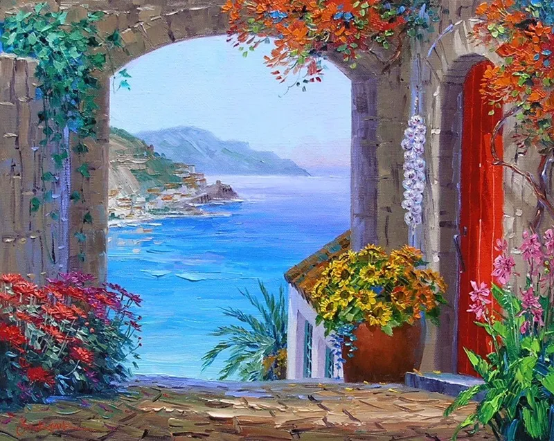 Mikki Senkarik 1954 | American Plein-air painter | A Touch of Greece 