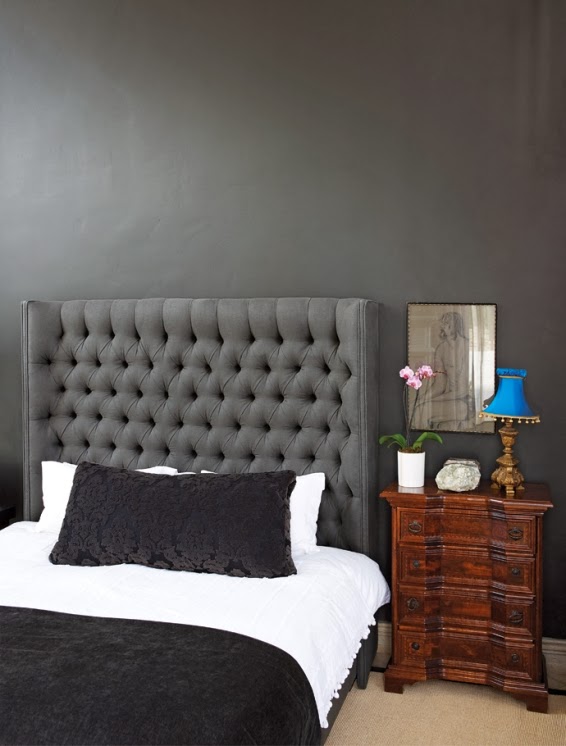 dormitorio decorado en gris