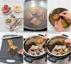 octopus dried lotus soup recipe pressure stovetop cooker soften soak outer warm remove bottom skin left right water