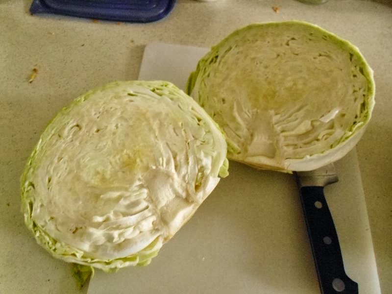 cabbage in half