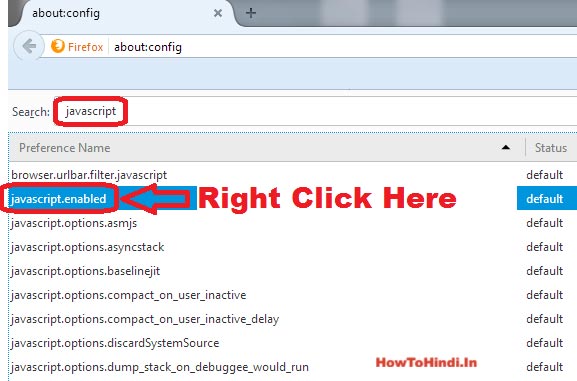 How To Disable Javascript In Mozilla Firefox Browser In Hindi - Browser urlbar filter javascript