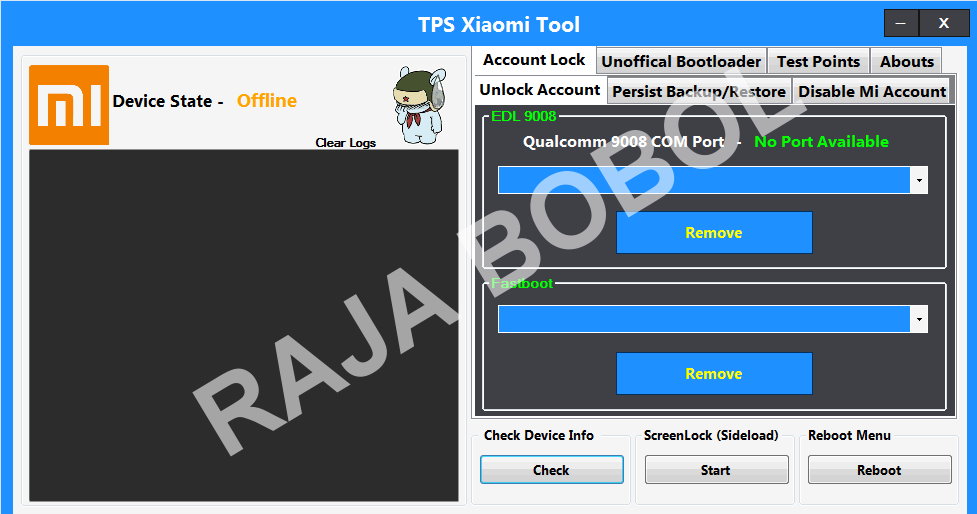TPS Xiaomi Tool Remove Any Mi Account