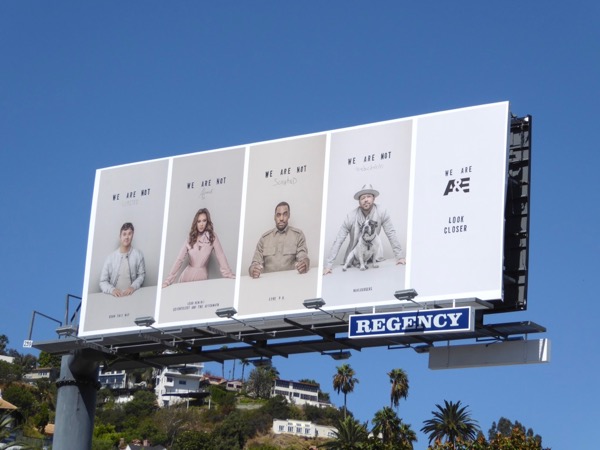 We are A&E Look closer billboard We are A&E Look closer billboard