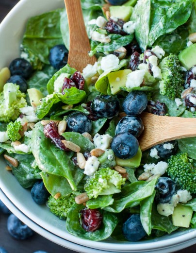 Blueberry Broccoli Spinach Salad With Poppyseed Ranch Blueberry Broccoli Spinach Salad With Poppyseed Ranch