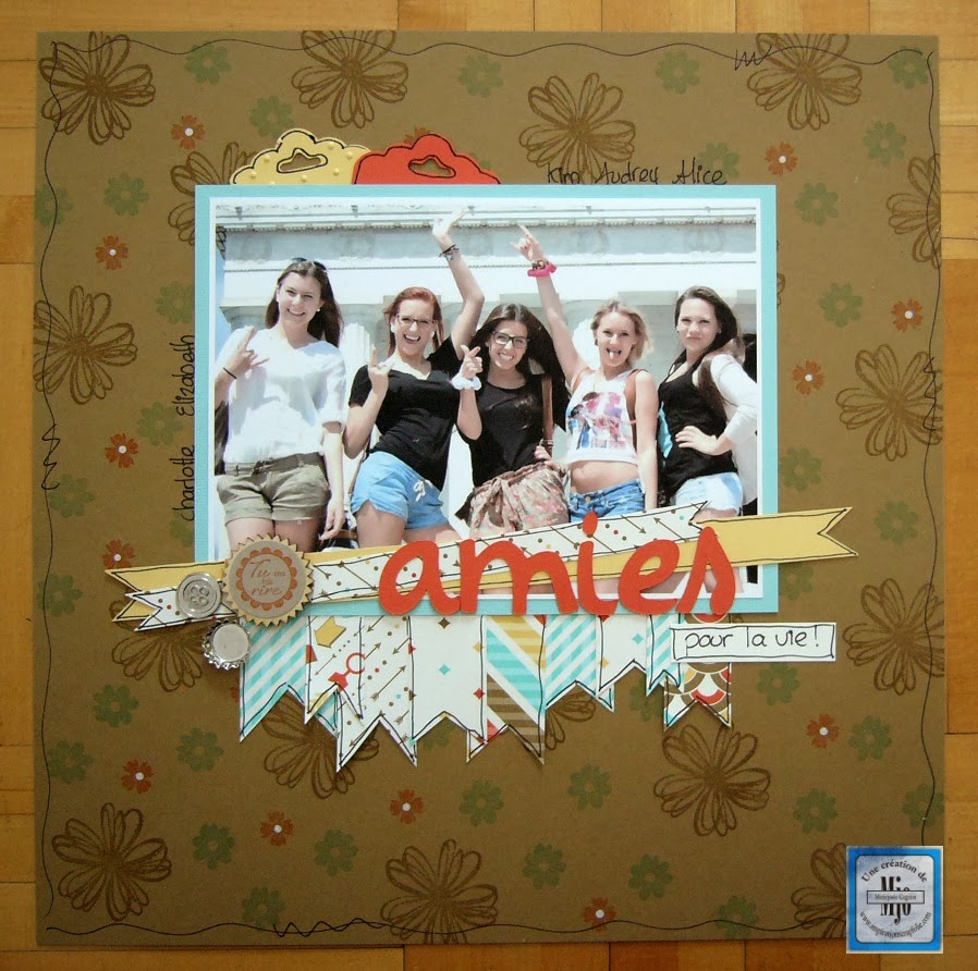 Inspiration Scrapfolie Page de scrapbooking Amies pour la vie!