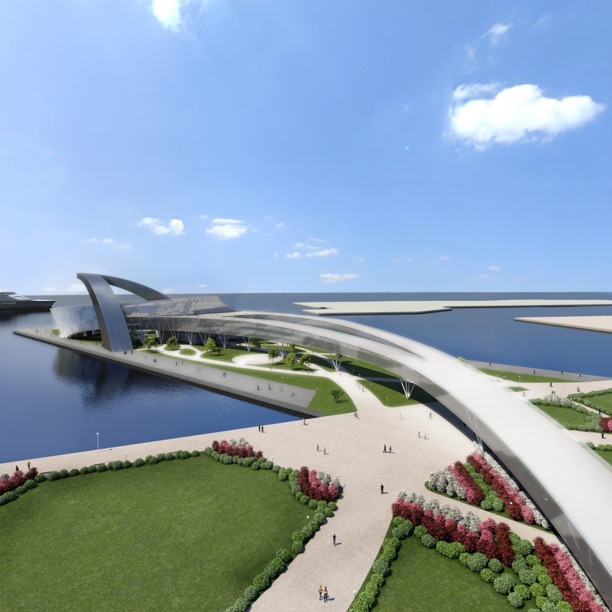 New Port and Cruise Service Terminal Emiliya Maneva Architecture Design sketchup, Dwg