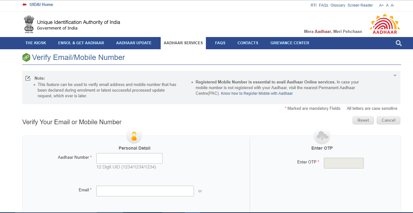 How to Apply for Aadhaar Card Online in Karnataka