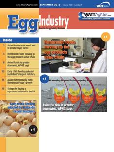 Egg Industry. News for the egg industry worldwide - September 2015 | TRUE PDF | Mensile | Professionisti | Tecnologia | Distribuzione | Uova
Egg Industry is regarded as the standard for information on current issues, trends, production practices, processing, personalities and emerging technology.
Egg Industry is a pivotal source of news, data and information for decision-makers in the buying centers of companies producing eggs and further-processed products.