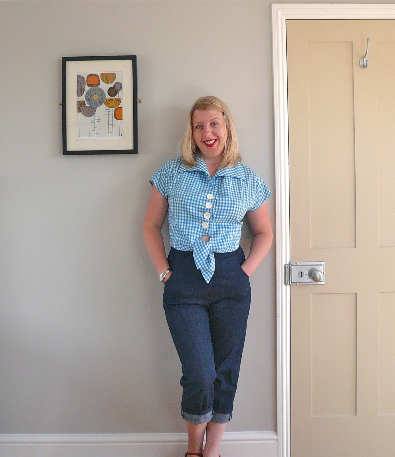 Perfectly You Tie-Front Gingham Top