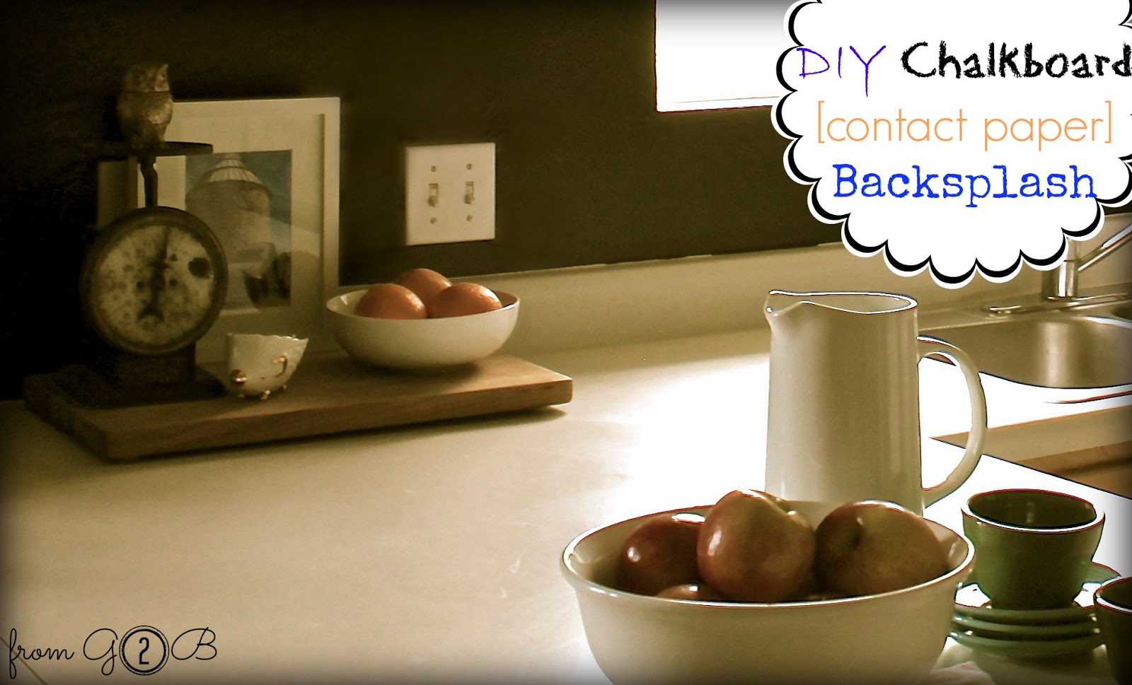 from Gardners 2 Bergers DIY Chalkboard 《Contact Paper》 Backsplash