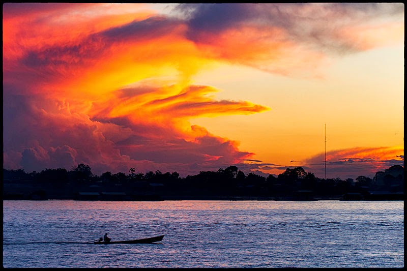 Beautiful sunset over the Amazon river near Leticia, Colombia. Beautiful sunset over the Amazon river near Leticia, Colombia.