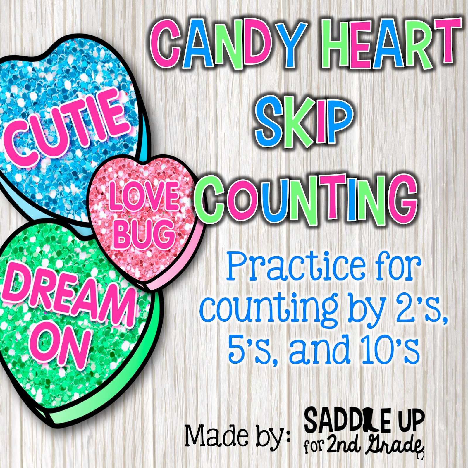 Who doesn't love some Valentine's Day GLITTERY fun?!? These skip counting puzzles are great practice for counting by 2's, 5's, and 10's. This is a fun activity that your class will love! 