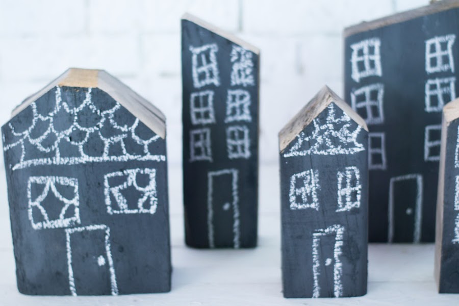 Ciudad casitas de madera diy