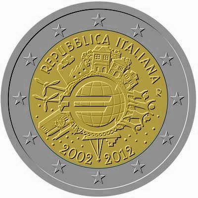 2 Euro Commemorative Coins Italy 2012, Ten years of Euro cash