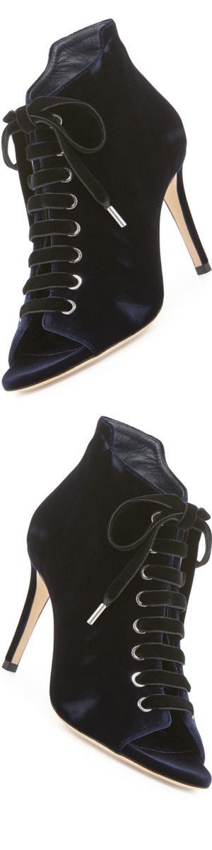 Jimmy Choo Mavy Velvet 85mm Bootie, Navy