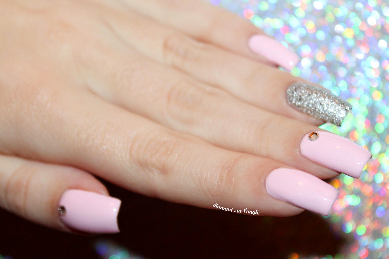 Pink Swarovski Nail Art