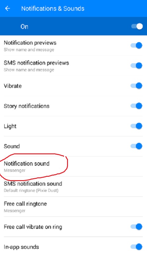 Klik Menu Notification Sound di Messenger Facebook