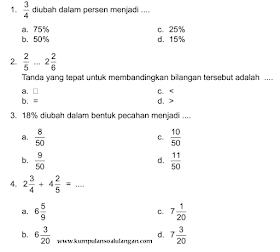Contoh Soal Dan Materi Pelajaran 9 15 Soal Matematika Kelas 5 Serpihan Pecahan Semester 2 Plus Pembahasan