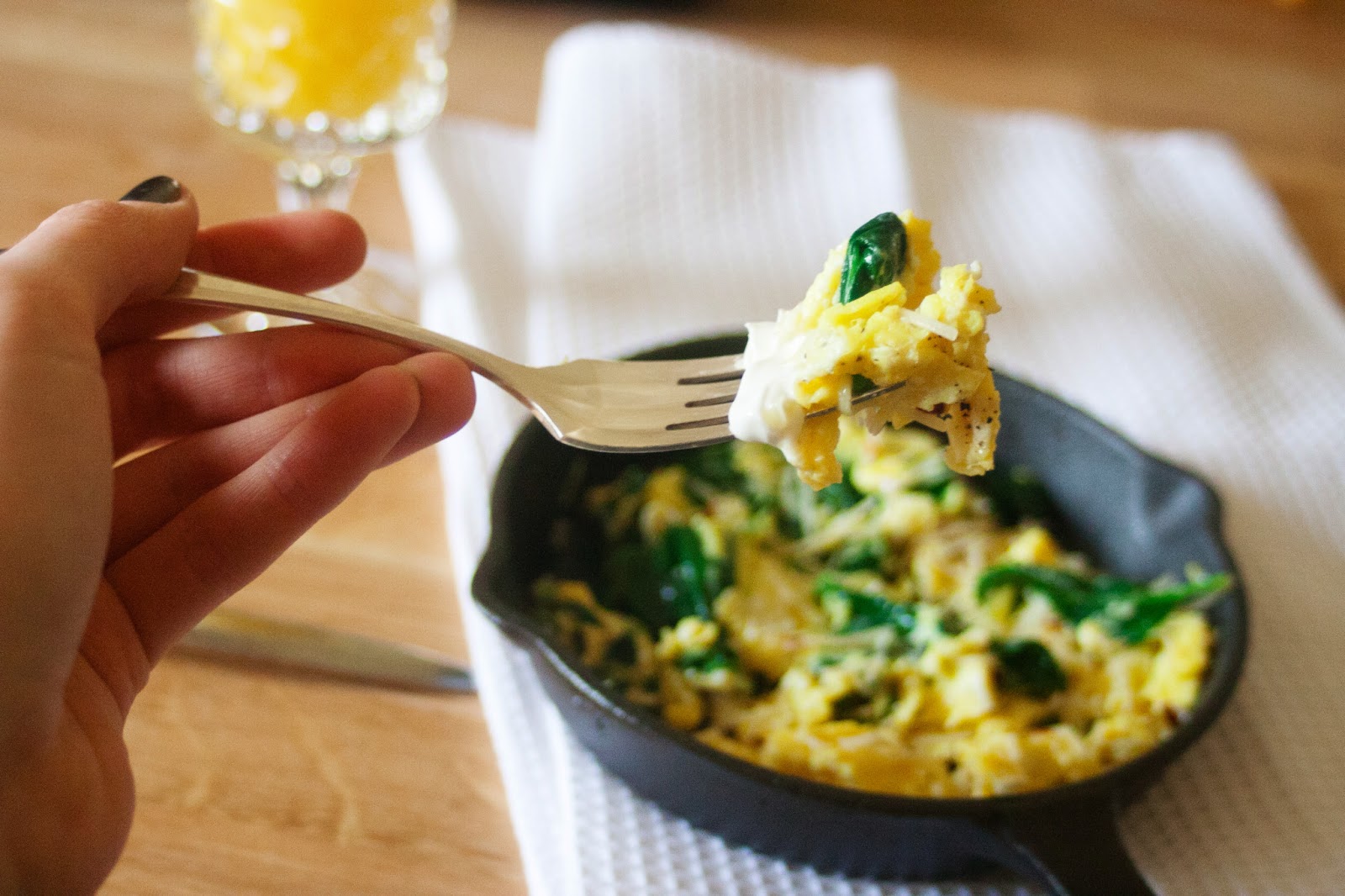 Scrambled Eggs with Spinach & Parmesan